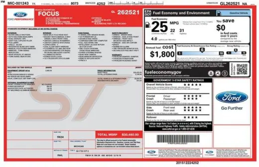 Ford Focus 2016 ST 4dr Hatchback