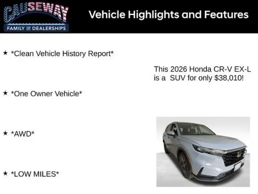 Honda CR-V 2026 AWD EX-L 4dr SUV