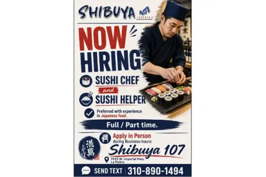 SUSHI CHEF & HELPER📍La Habra