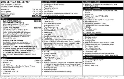 Chevrolet Tahoe 2020 4x4 LT 4dr SUV