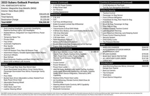 Subaru Outback 2023 AWD Premium 4dr Crossover