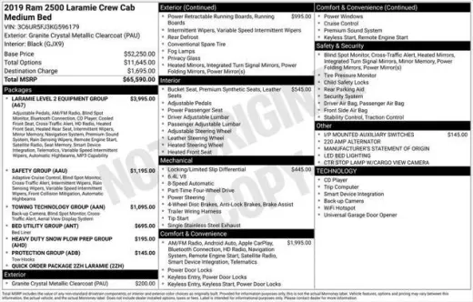 Ram 2500 2019 4x4 Laramie 4dr Crew Cab 6.3 ft. SB Pickup