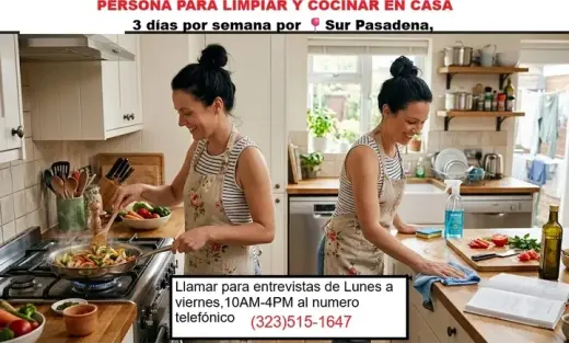 PERSONA PARA LIMPIAR y COCINAR