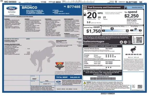 Ford Bronco 2022 4x4 Base Advanced 4dr SUV