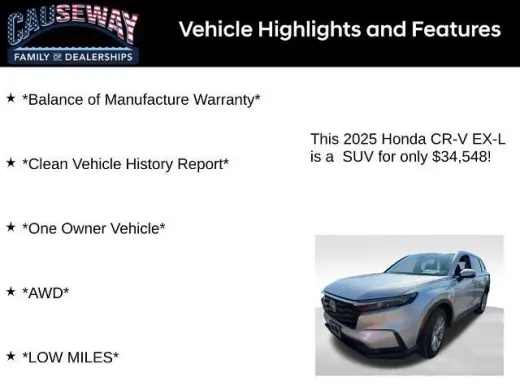 Honda CR-V 2025 AWD EX-L 4dr SUV