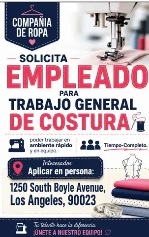 TRABAJADOR 🧵DE COSTURA📍LA