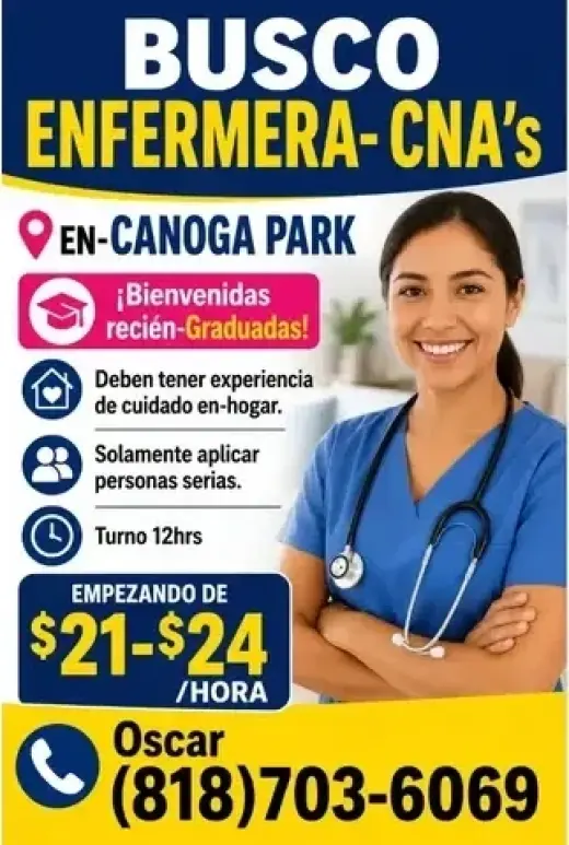 BUSCO ENFERMERA $21-$24/hr📍