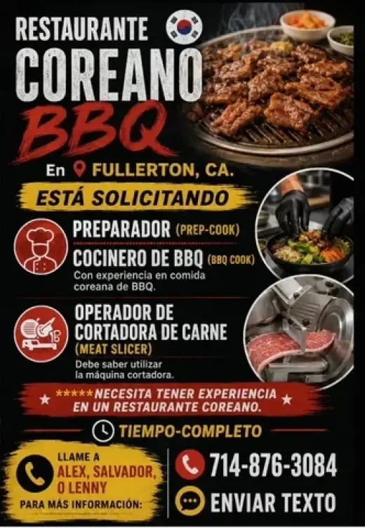 RESTAURANTE ESTÁ CONTRATANDO📍