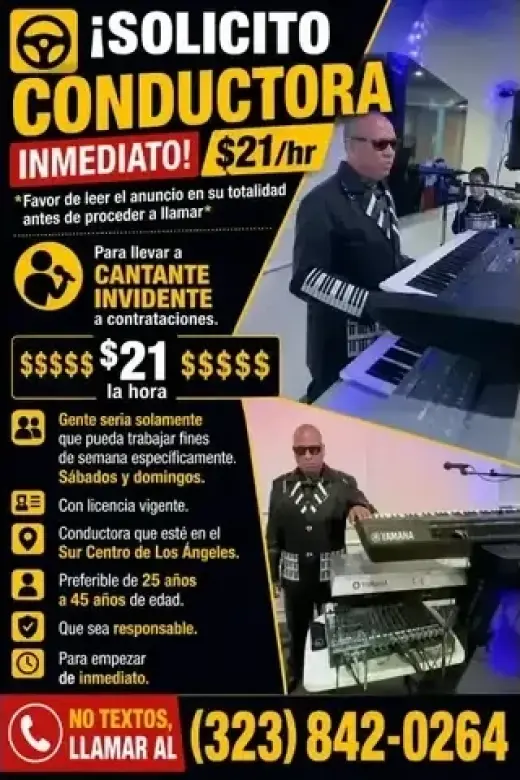 ¡SOLICITO CONDUCTORA