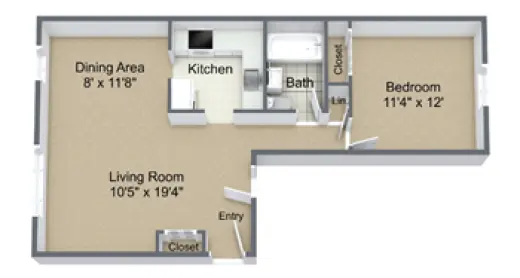 Propiedad en alquiler con 1 dormitorio y 1 baño en West Roxbury