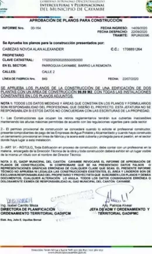 Trámites Municipales, PH