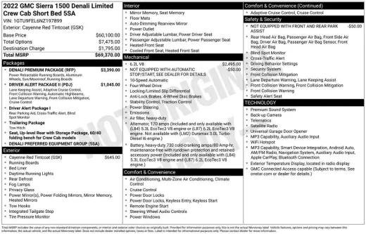 GMC Sierra 1500 Limited 2022 4x4 Denali 4dr Cabina Crew 5.8 pies SB