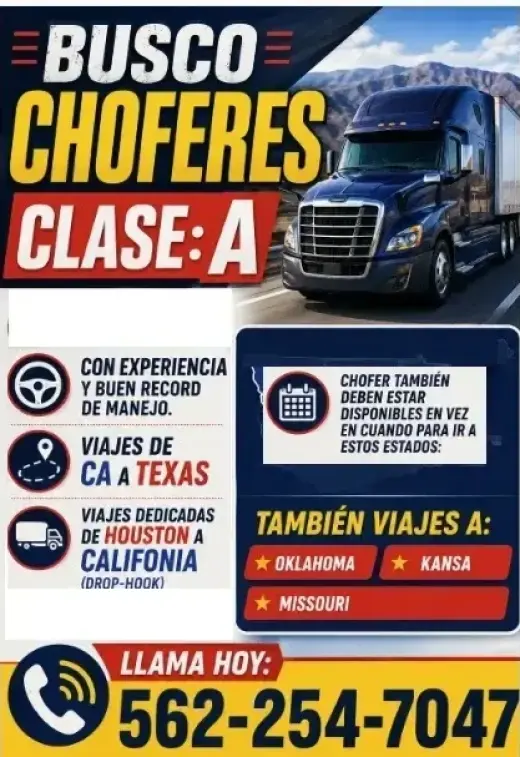 BUSCO CHOFER CLASE:A🚚(Drop-Hook)