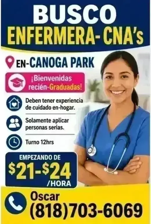 BUSCO ENFERMERA $21-$24/hr📍