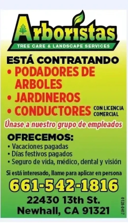 🌳PODADOR DE ARBOLES 🌳JARDINEROS 🌳CONDUCTORES 📍NEWHALL