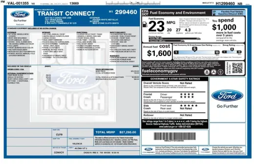 Ford Transit Connect 2017 XLT 4dr LWB Miniván de carga con puertas traseras de carga