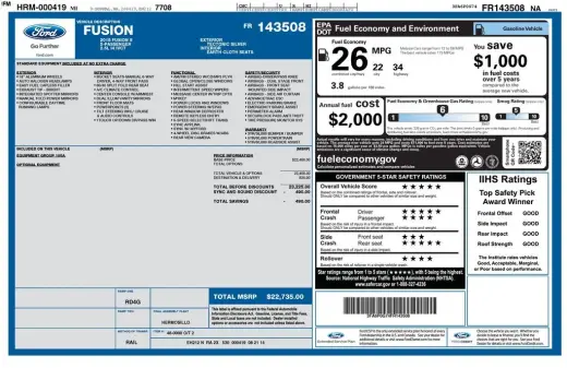 Ford Fusion 2015 S Sedán de 4 puertas