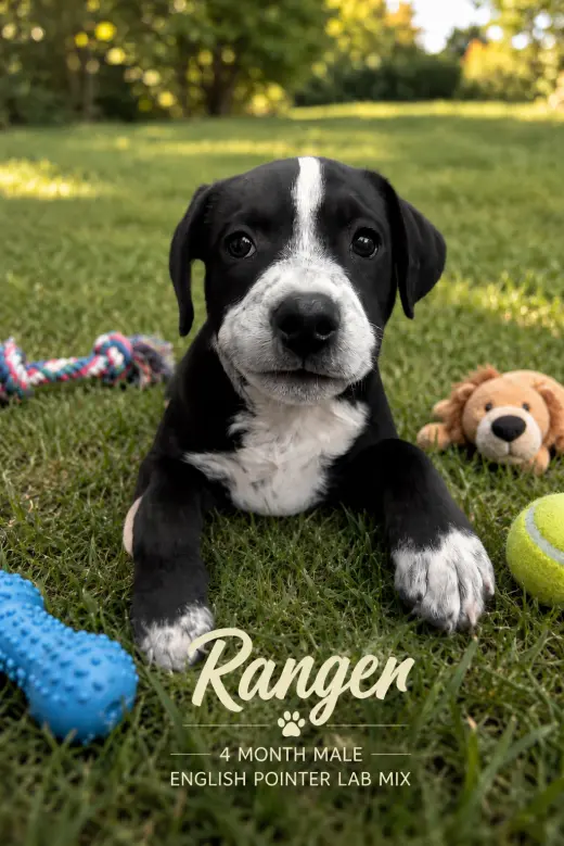 RANGER – 4 MONTH MALE ENGLISH POINTER LAB MIX