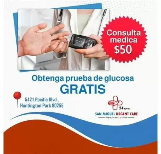 ¡Examen de glucosa GRATIS!