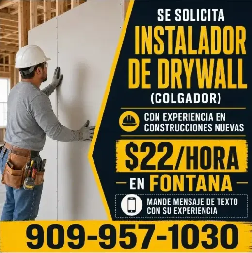 SOLICITO INSTALADOR DE DRYWALL (COLGADOR) en 📍FONTANA