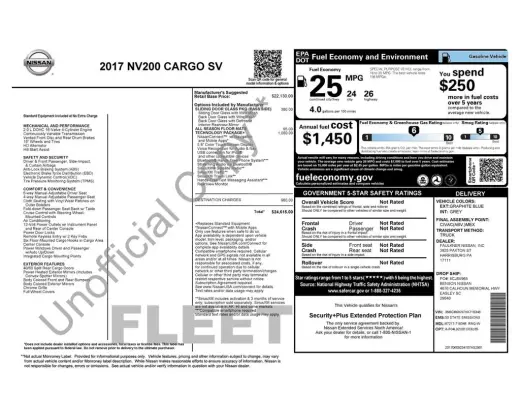 Nissan NV200 2017 S 4dr Cargo Mini-Van