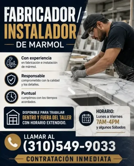 FABRICADOR/ INSTALADOR DE MARMOL