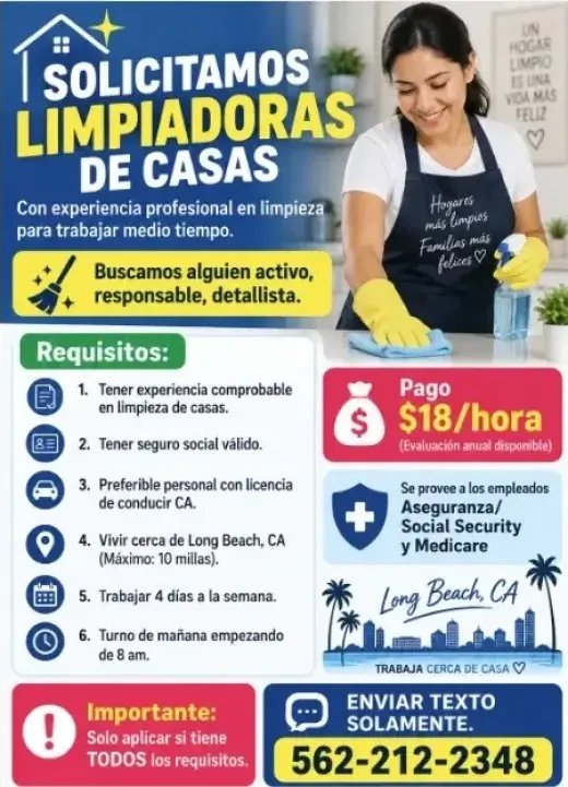 🏠BUSCO LIMPIADORAS DE CASA 📍