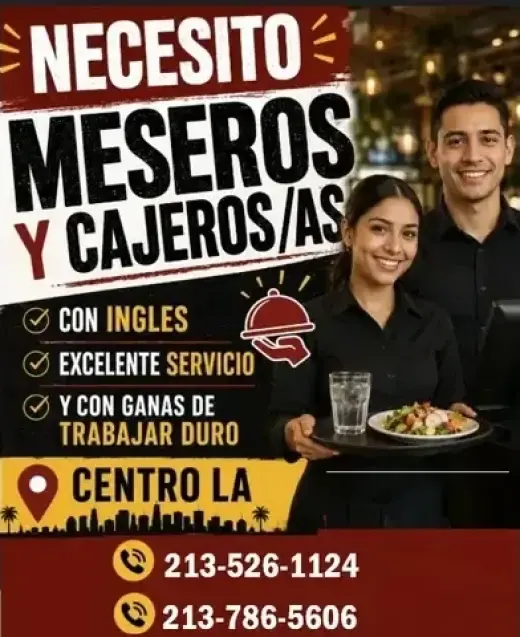 MESEROS Y CAJEROS/AS
