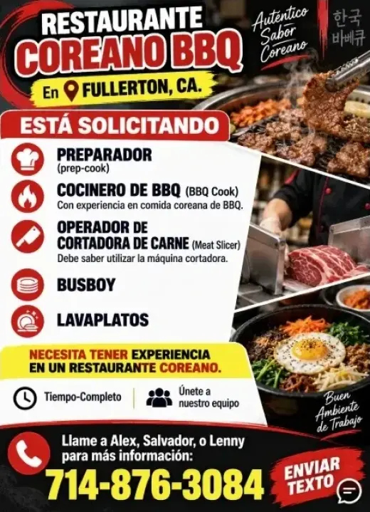 RESTAURANTE ESTÁ CONTRATANDO📍