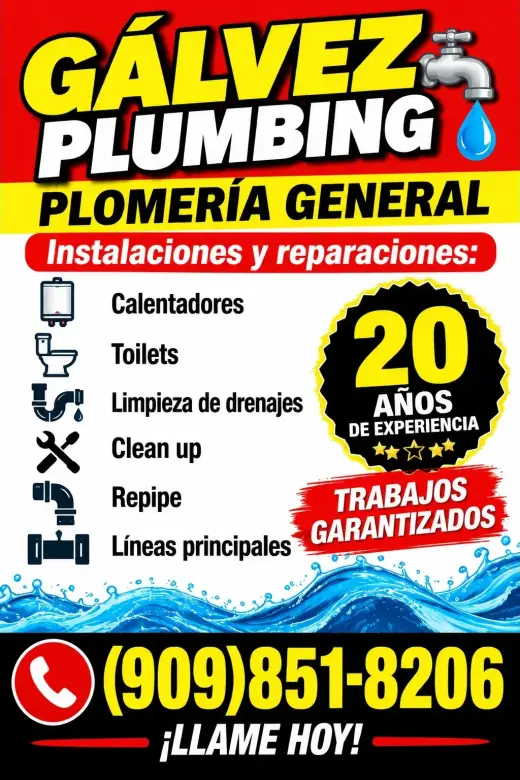 💧 GÁLVEZ PLUMBING – PLOMERÍA GENERAL 💧
