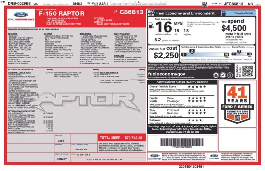 Ford F-150 2018 4x4 Raptor 4dr SuperCrew 5.5 ft. SB