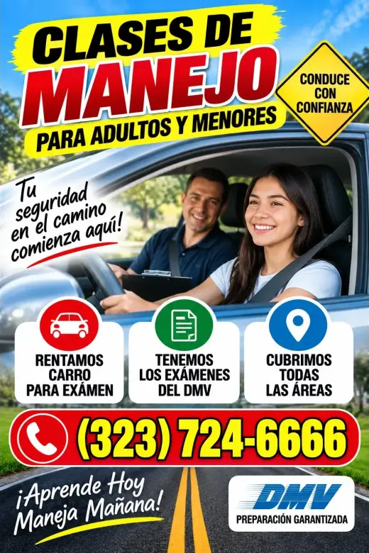 🚗🚦 ¡CLASES DE MANEJO PARA ADULTOS Y MENORES! 🚦🚗
