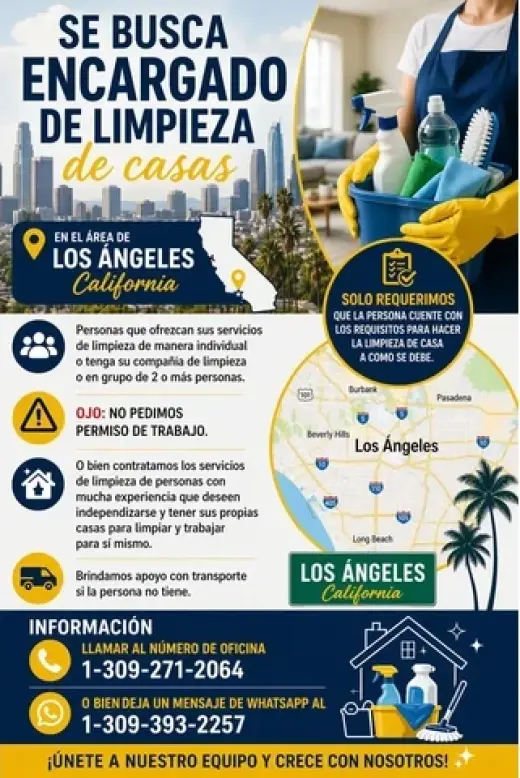 BUSCA TRABAJO LLAMA LIMPIEZA