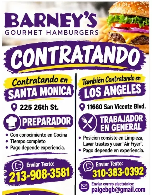 BARNEY'S GOURMET HAMBURGERS en 📍SANTA MONICA y 📍LOS ANGELES