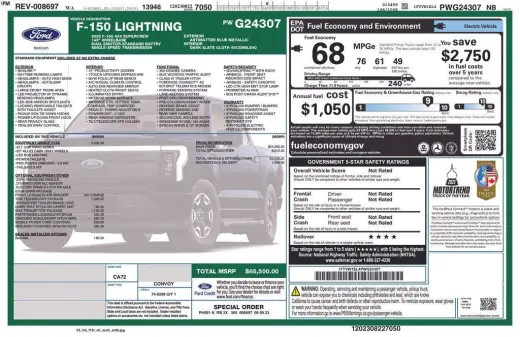 Ford F-150 Lightning 2023 AWD XLT 4dr SuperCrew 5.5 ft. SB