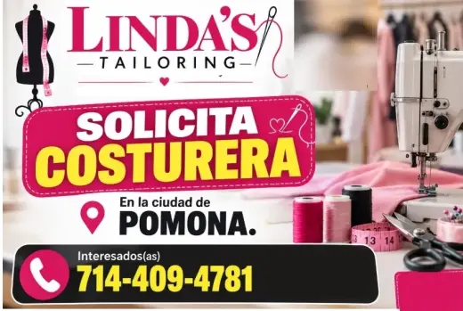 LINDA'S TAILORING   SOLICITA COSTURERA en 📍Pomona