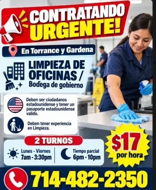 🏢LIMPIEZA DE OFICINAS/ BODEGA DE GOVIERNO📍Torrance y 📍Gardena
