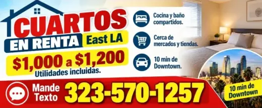CUARTOS EN RENTA con 📌Utilidades incluidas. en📍 East LA