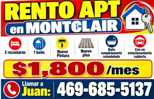 RENTO APT  de 2 recamaras en 📍Montclair