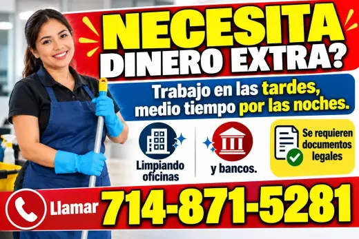 ¿NECESITA DINERO EXTRA? Limpiando oficinas y bancos