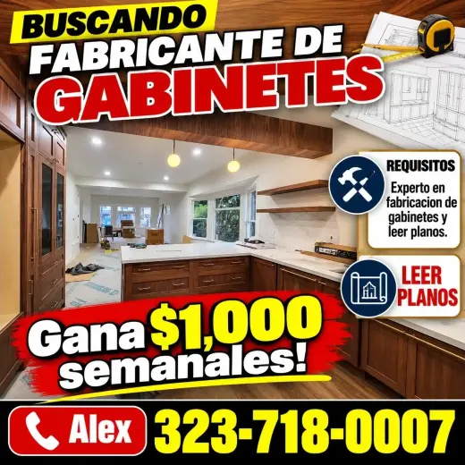 BUSCANDO FABRICANTE DE GABINETES 💶💲Gana $1,000 semanales.