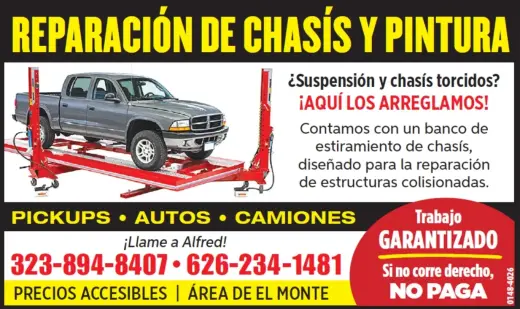 ¡REPARACIÓN DE CHASÍS Y PINTURA!