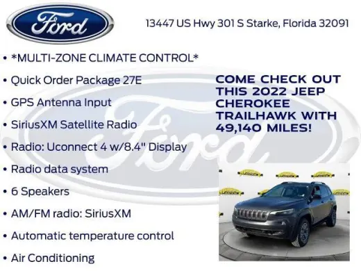 Jeep Cherokee 2022 4x4 Trailhawk 4 puertas SUV