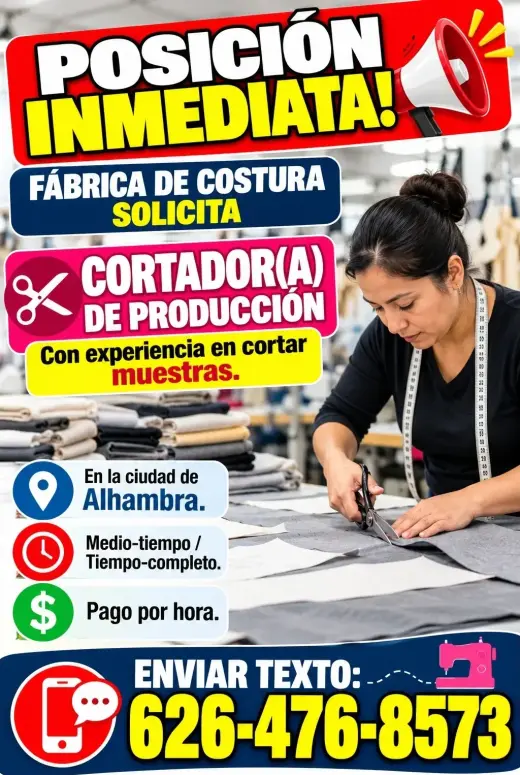FABRICA DE COSTURA- Solicito Cortador(a) de producción