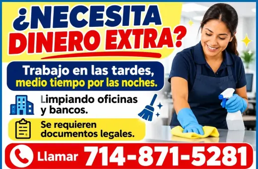 ¿NECESITA DINERO EXTRA? Limpiando oficinas y bancos