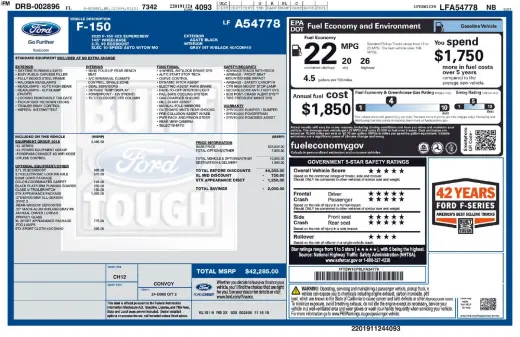 Ford F-150 2020 4x2 XL 4 puertas SuperCrew 5,5 pies SB