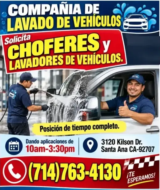 SOLICITO CHOFERES y LAVADORES DE VEHÍCULOS 📍Santa Ana