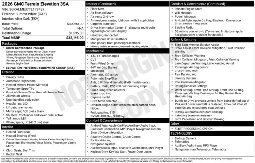 GMC Terrain 2026 Elevation 4dr SUV