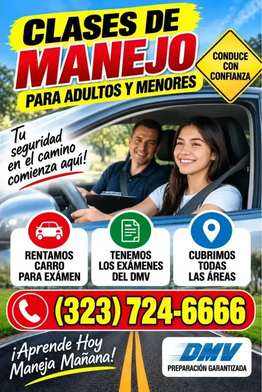 🚗🚦 ¡CLASES DE MANEJO PARA ADULTOS Y MENORES! 🚦🚗