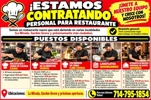 ¡ÚNETE A NUESTRO EQUIPO Y CRECE CON NOSOTROS! 📍La Mirada📍Garden Grove